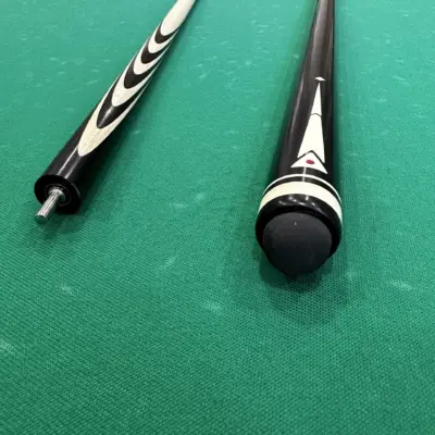 Бильярдный кий 10 запилов Черный граб инкрустация треугольник изображение