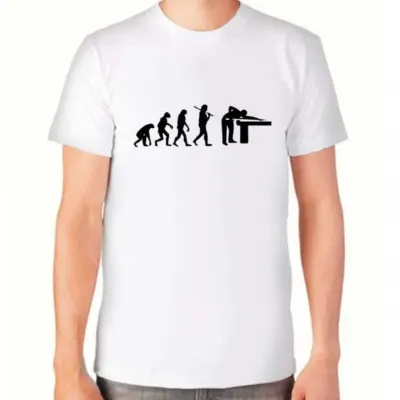Футболка біла Еволюція більярду M изображение