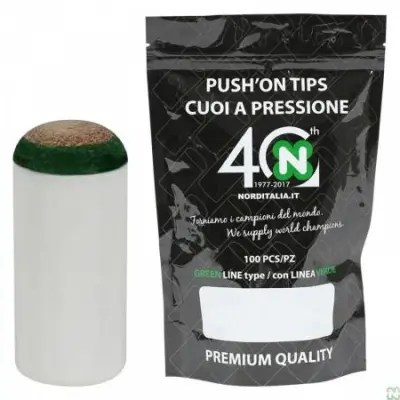 Ковпачок для кию Norditalia Push-On-Tips ø12мм із зеленою смугою 1шт. изображение