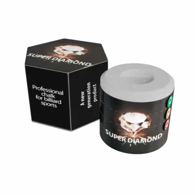 Мел для бильярда SUPER Diamond цилиндрический серый ямочка 1шт. изображение