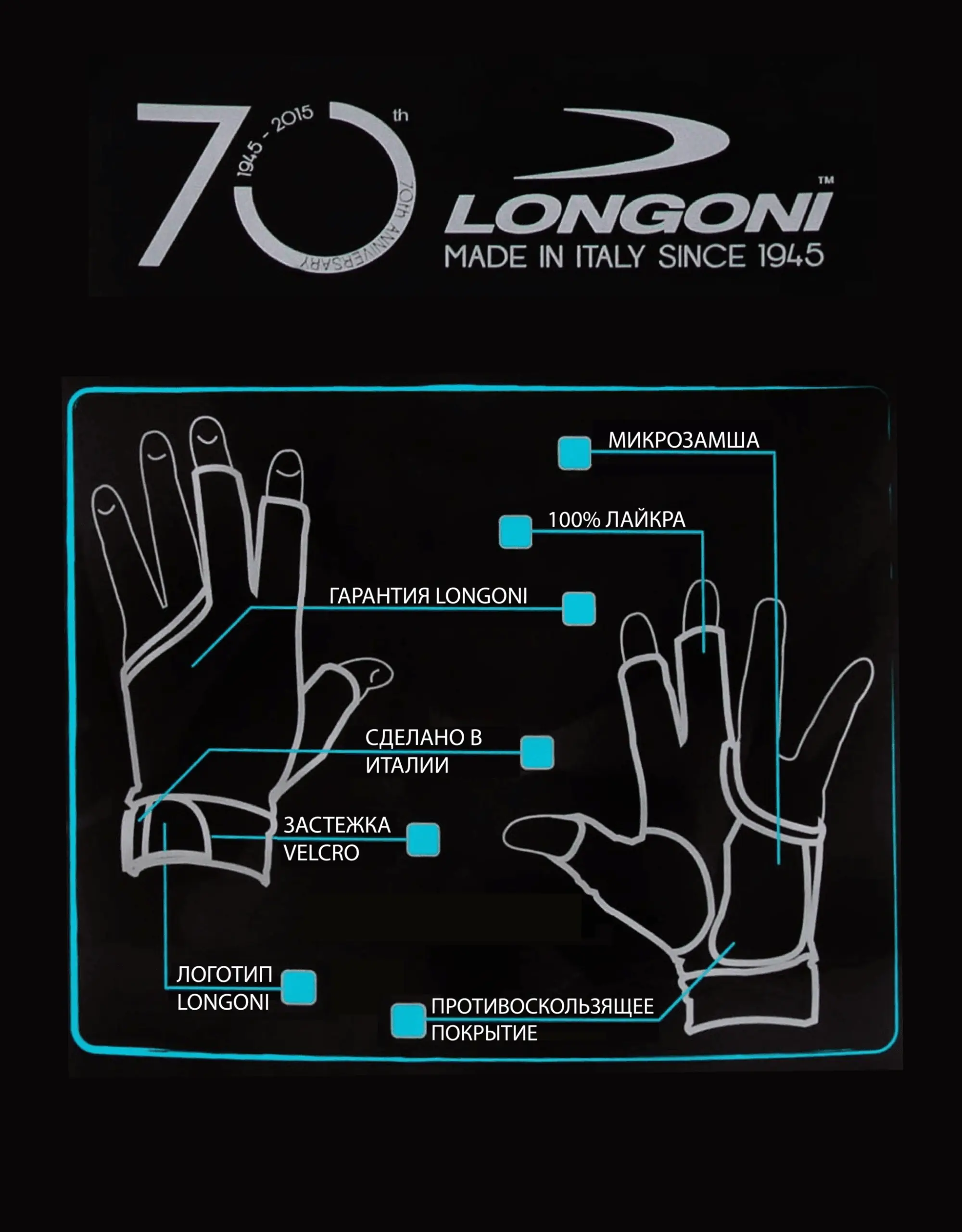 Рукавички для більярду Longoni Sultan