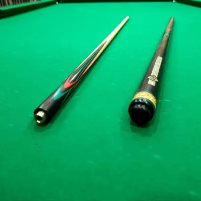 Бильярдный кий Цветок Эбен зеленый-красный граб 4 лучевой напряженный AS изображение