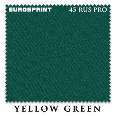 Сукно для більярду Eurosprint 45 Rus Pro 198см Yellow Green 1 метр изображение