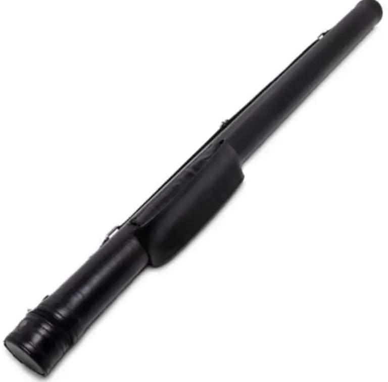 Тубус для бильярдного кия с боковыми двумя карманами черный гладкий