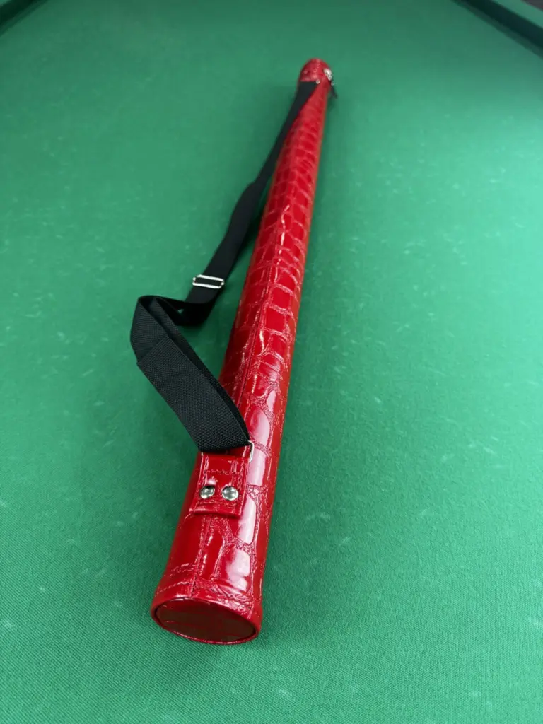 тубус-для-білярдного-кія-супер-діамант-без-кармана-красний-крокодил-3-луска