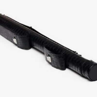 Тубус для бильярдного кия тубус 2 кармана черный Крокодил с удлинителем изображение