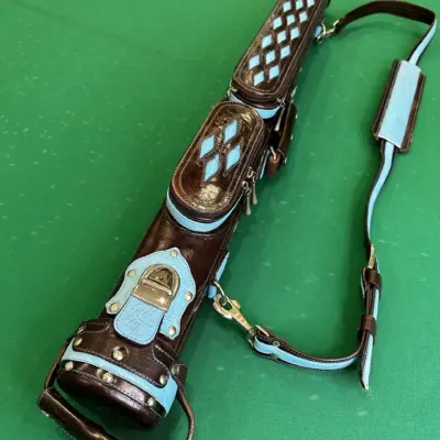 Тубус ексклюзивний ручна робота коричневий блакитні вставки 086 изображение