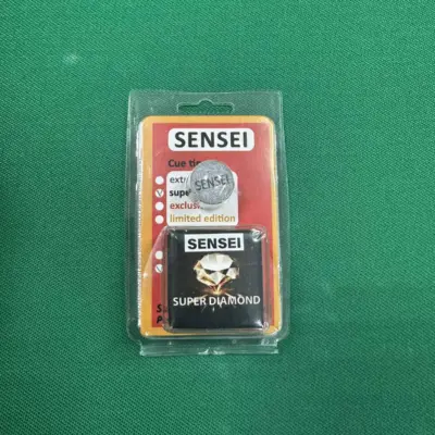 Наклейка для більярдної кики SENSEI super extrem 14mm + крейда Super Diamond у блістері 1 шматок. изображение