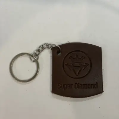 Брелок із шкіри Super Diamond, коричневий квадратний овал изображение
